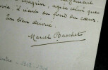 LETTRE AUTOGRAPHE SIGN&Eacute;E, 7 janvier 1921. Marcel Baschet