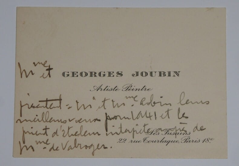 JOUBIN Georges - CARTE DE VISITE POUR Louis ROBIN. Georges Joubin