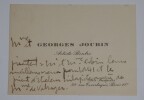JOUBIN Georges - CARTE DE VISITE POUR Louis ROBIN. Georges Joubin