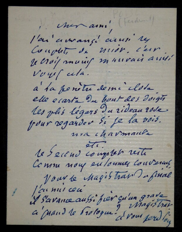 LETTRE AUTOGRAPHE SIGN&Eacute;E. Ferdinand Poise