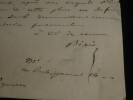 Lettre autographe sign&eacute;e et billet de cotisation d'association. Bixio, Alexandre