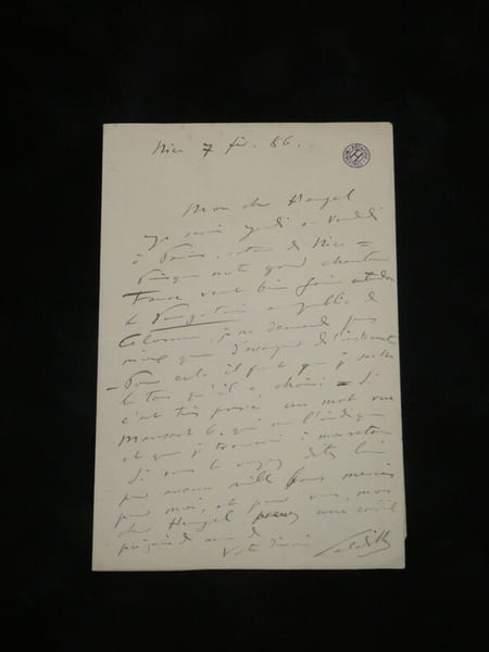 Emile Paladilhe, Lettre autographe sign&eacute;e adress&eacute;e &agrave; Heugel en 1886. Emile Paladilhe