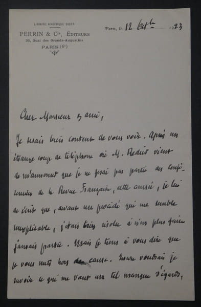 Andr&eacute; BELLESSORT, Po&egrave;te - LETTRE AUTOGRAPHE SIGN&Eacute;E DE 2 PAGES, 1923. Andr&eacute; BELLESSORT