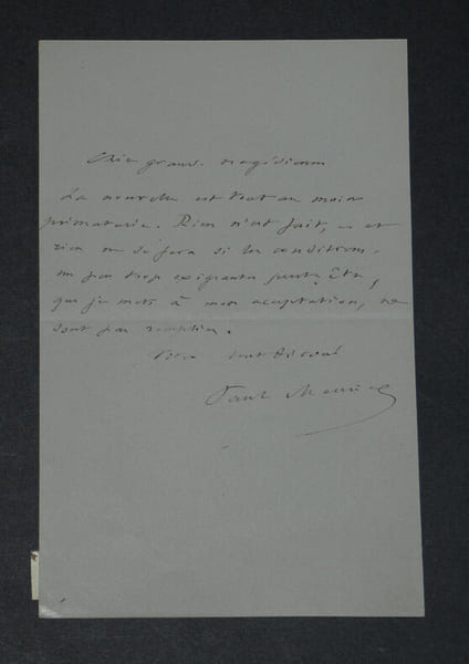 Paul Meurice - Lettre autographe sign&eacute;e. Paul Meurice
