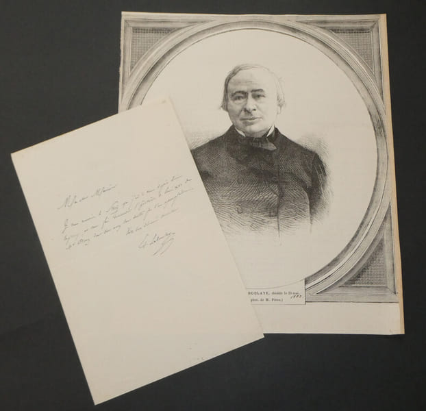 &Eacute;douard Lefebvre de Laboulaye - Lettre autographe sign&eacute;e et un portrait - 1917. &Eacute;douard Lefebvre de Laboulaye
