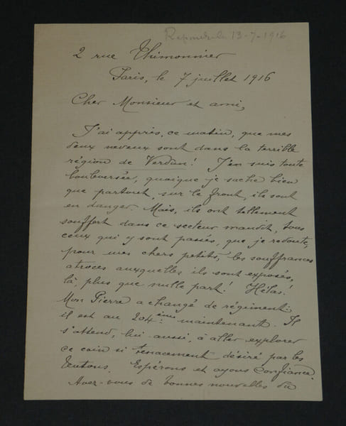 Clotilde LAFLEURANCE - Lettre autographe sign&eacute;e GUERRE 14/18 VERDUN 1916 4 pages. Clotilde LAFLEURANCE