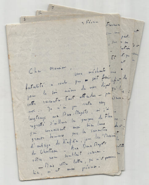 Jean-Pierre Faye - Longue lettre autographe sign&eacute;e &agrave; Thierry Maulnier - 7 pages - 1965. Jean-Pierre Faye