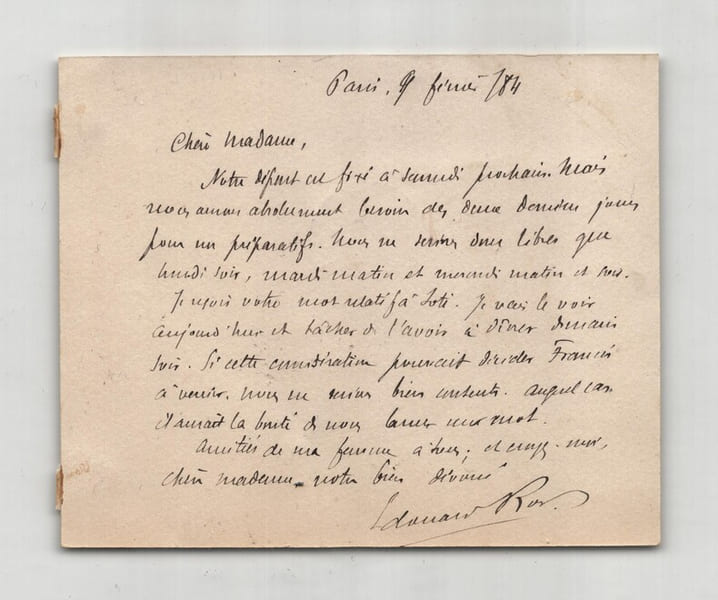 &Eacute;douard Rod - Carte lettre autographe sign&eacute;e - 1884. &Eacute;douard Rod