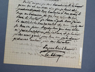 Édouard THIERRY - LETTRE AUTOGRAPHE SIGNÉE, 1856