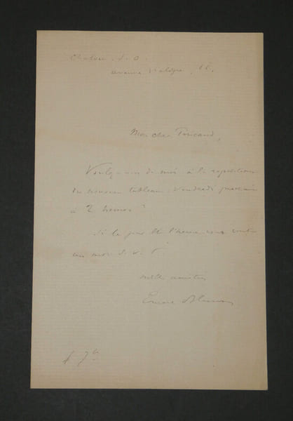 Ernest Blum - Lettre autographe sign&eacute;e &agrave; Louis P&eacute;ricaud. Ernest Blum
