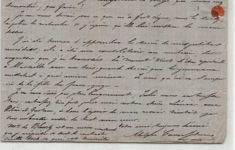 Adolphe Joseph Carcassonne - Lettre autographe signée à Alphonse Scheler - 1877