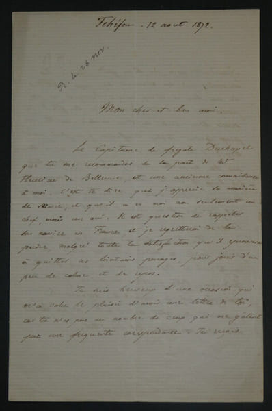 Amiral Henri GARNAULT - LETTRE AUTOGRAPHE SIGN&Eacute;E DE 4 PAGES 1872. Henri GARNAULT