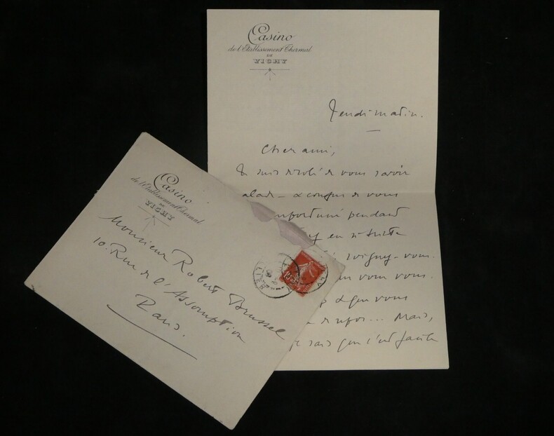 Andr&eacute; Beaunier - Lettre autographe sign&eacute;e &agrave; Robert Russel renseignements. Andr&eacute; Beaunier
