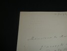 Auguste CH&Eacute;RAMY - LETTRE AUTOGRAPHE SIGN&Eacute;E &Agrave; Mr LE MARQUIS, 1882. Auguste CH&Eacute;RAMY