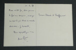 Andr&eacute; MAUROIS - CARTE POSTALE AUTOGRAPHE SIGN&Eacute;E, 1937. Andr&eacute; Maurois