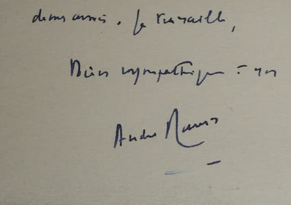 André MAUROIS - CARTE POSTALE AUTOGRAPHE SIGNÉE, 1937
