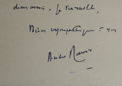 André MAUROIS - CARTE POSTALE AUTOGRAPHE SIGNÉE, 1937