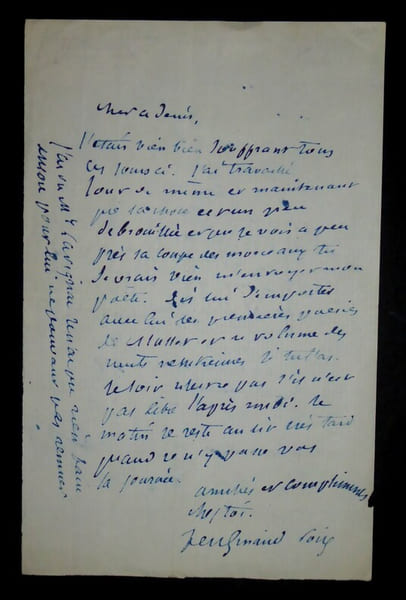 Lettre autographe sign&eacute;e. Ferdinand POISE
