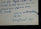 Lettre autographe sign&eacute;e. Ferdinand POISE