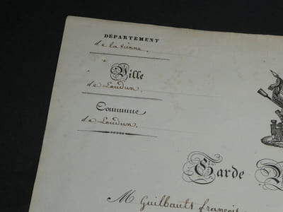 Brevet Militaire de la Garde Nationale de Loudun, Élection au grade de Caporal, Monsieur Guilbault François, 1831