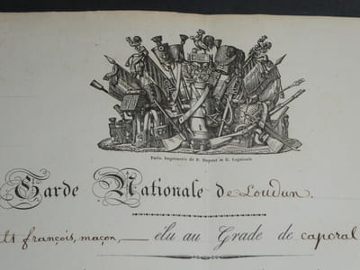 Brevet Militaire de la Garde Nationale de Loudun, Élection au grade de Caporal, Monsieur Guilbault François, 1831