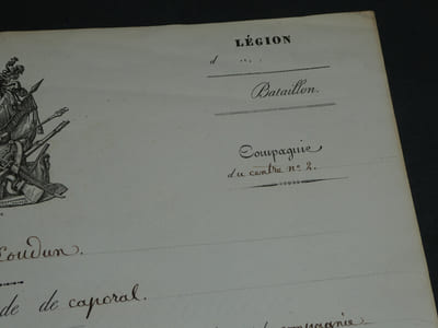 Brevet Militaire de la Garde Nationale de Loudun, Élection au grade de Caporal, Monsieur Guilbault François, 1831