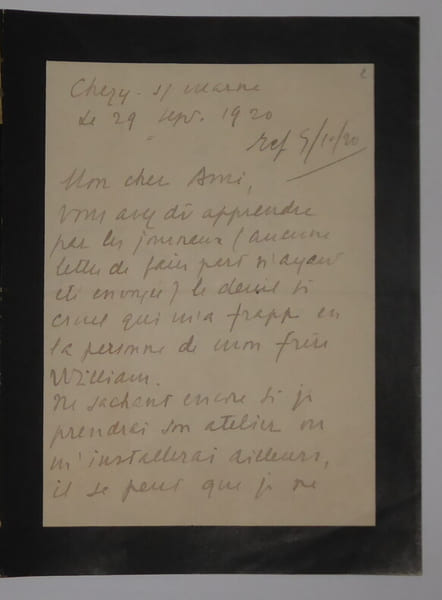LAPARRA Raoul - LETTRE AUTOGRAPHE SIGN&Eacute;E, DEUIL, CHEZY SUR MARNE, 1920. Raoul Laparra