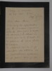 LAPARRA Raoul - LETTRE AUTOGRAPHE SIGN&Eacute;E, DEUIL, CHEZY SUR MARNE, 1920. Raoul Laparra