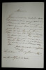 Jean Adam de SCHRAMM - LETTRE AUTOGRAPHE SIGN&Eacute;E, Paris. Jean Adam de Schramm