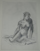 Hubert YENCESSE - Dessin original sign&eacute; au crayon - Nu harmonie des courbes. Hubert YENCESSE