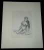 Hubert YENCESSE - Dessin original sign&eacute; au crayon - Nu harmonie des courbes. Hubert YENCESSE
