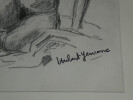 Hubert YENCESSE - Dessin original sign&eacute; au crayon - Nu harmonie des courbes. Hubert YENCESSE