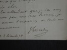GIRARDIN Jules - LETTRE AUTOGRAPHE SIGN&Eacute;E, JOURNAL XIXe SIECLE, PARIS, 1874. Jules Girardin