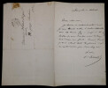 Ferdinand H&Eacute;ROLD, S&eacute;nateur - LETTRE AUTOGRAPHE SIGN&Eacute;E A Mr HEMERDINGER, 1876. Ferdinand H&Eacute;ROLD