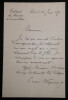 Charles Louis Saulces DE FREYCINET - LETTRE AUTOGRAPHE SIGN&Eacute;E, Paris, 1879. Charles Louis Saulces DE FREYCINET