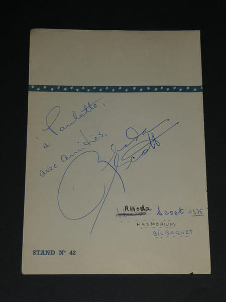 Rhoda SCOTT et Bob MARTIN - Autographes La Kermesse aux &eacute;toiles, 1976. Rhoda SCOTT et Bob MARTIN