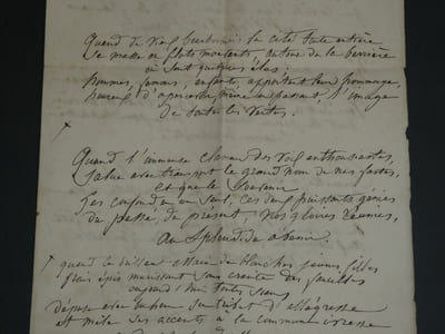 Victorine Vallat - Poème autographe signé à l'Impératrice Eugénie - 1897