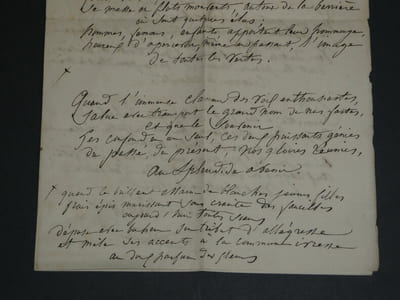 Victorine Vallat - Poème autographe signé à l'Impératrice Eugénie - 1897