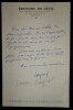 LETTRE AUTOGRAPHE SIGN&Eacute;E &Agrave; L'ABB&Eacute; MOREL, EDITIONS DU SEUIL, PARIS. Jean Cayrol