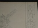 Dessin au crayon, fin XIX&egrave;me, Garret, d&eacute;corateurs, Vesoul , D&eacute;cor floral plafond. Famille Garret
