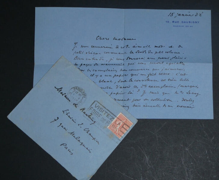 &Eacute;mile HENRIOT, Po&egrave;te - LETTRE AUTOGRAPHE SIGN&Eacute;E A Madame DE HARTING 1928 2 pages. &Eacute;mile HENRIOT