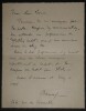 CARTE LETTRE AUTOGRAPHE SIGN&Eacute;E, &Agrave; Louis ROBIN, 1907. DE LOSQUES Daniel