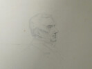 Dessin original au crayon - portrait de Fran&ccedil;ois-Joseph HEIM par Jules Jollivet - XIX&egrave;me. Jules Jollivet