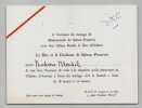 Invitation Mariage Mlle de Sabran-Pontav&egrave;s & Duc d'Orl&eacute;ans &agrave; Madame Blondel 1969. Mlle de Sabran-Pontav&egrave;s & Le Duc d'Orl&eacute;ans