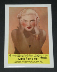 Tôle émaillée Merciercil Mona Goya années 30 objet publicitaire