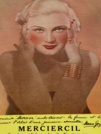 Tôle émaillée Merciercil Mona Goya années 30 objet publicitaire