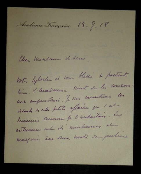 LAMY Etienne - LETTRE AUTOGRAPHE SIGN&Eacute;E, 1918. Etienne Lamy