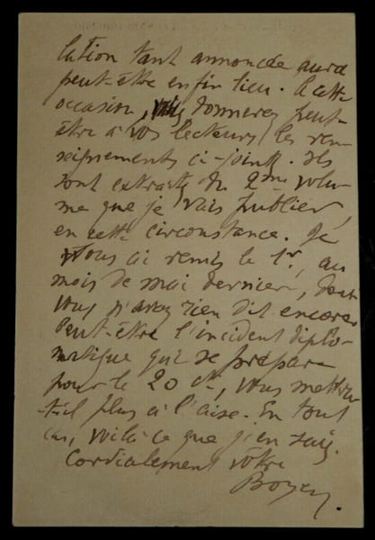 Lettre autographe sign&eacute;e au Directeur - Auguste-Jean BOYER D'AGEN - sur papier imprim&eacute; du portrait de L&eacute;on XIII. Auguste-Jean BOYER D'AGEN