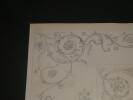 Dessin au crayon, fin XIX&egrave;me, Garret, d&eacute;corateurs, Vesoul Projet d&eacute;cor floral. Garret