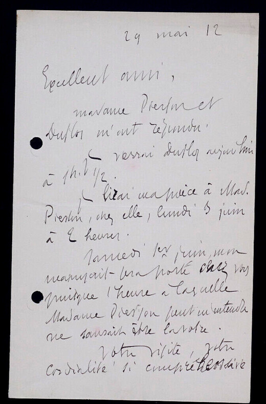 Jean AICARD - LETTRE AUTOGRAPHE SIGN&Eacute;E, 1912. Jean AICARD